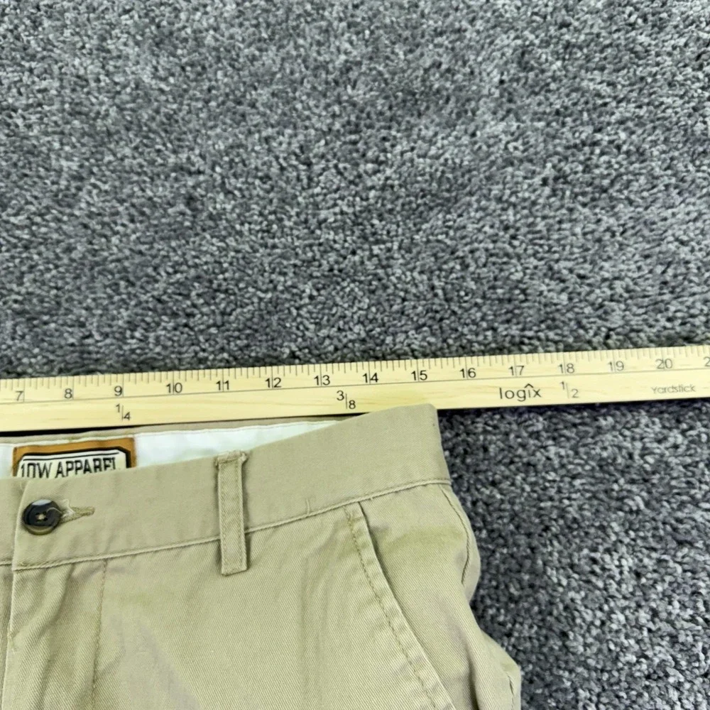 10W Apparel Khakis Pants Mens 32x34 Beige Canvas Straight Workwear Casual